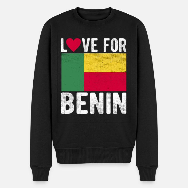 Benin Souvenir - Männer Premium Bio Pullover - Schwarz