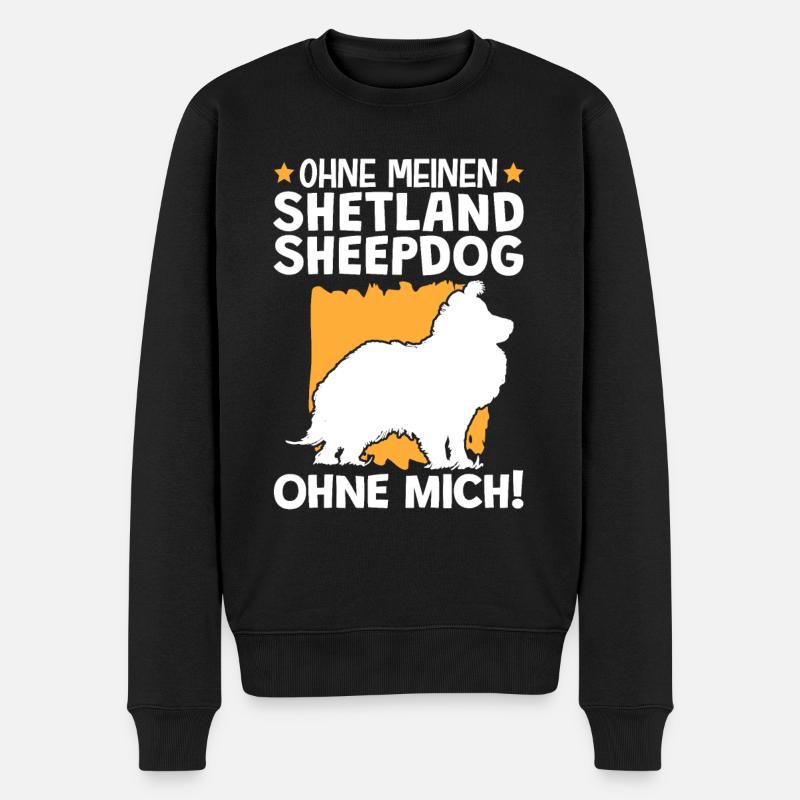 Ohne meinen Shetland Sheepdog ohne mich - Männer Premium Bio Pullover - Schwarz