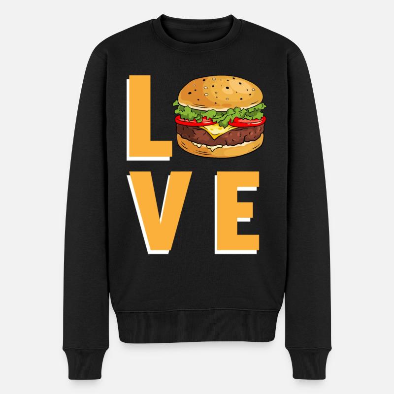 Love Burger - Männer Premium Bio Pullover - Schwarz