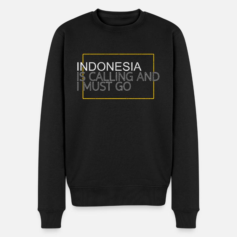 Indonesien Spruch - Männer Premium Bio Pullover - Schwarz