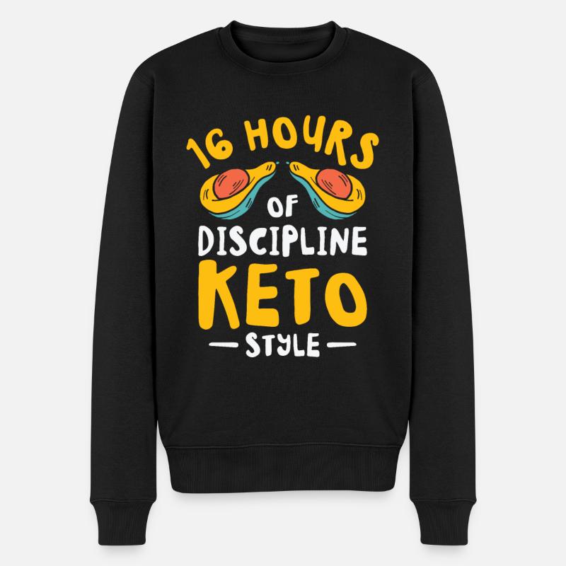 Keto-Diät Avocado Frucht Gewichtsverlust - Männer Premium Bio Pullover - Schwarz