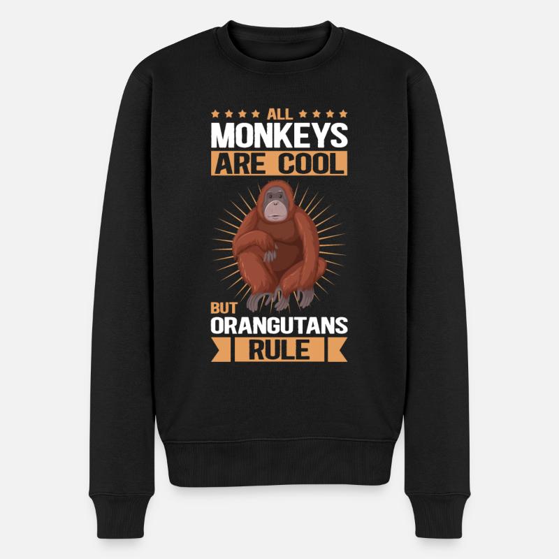 Orang-Utan Affe Orangutan Geschenk - Männer Premium Bio Pullover - Schwarz