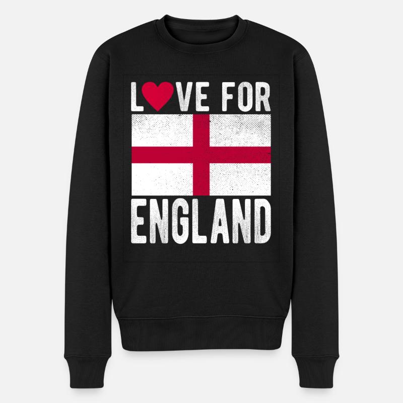 England Souvenir - Männer Premium Bio Pullover - Schwarz