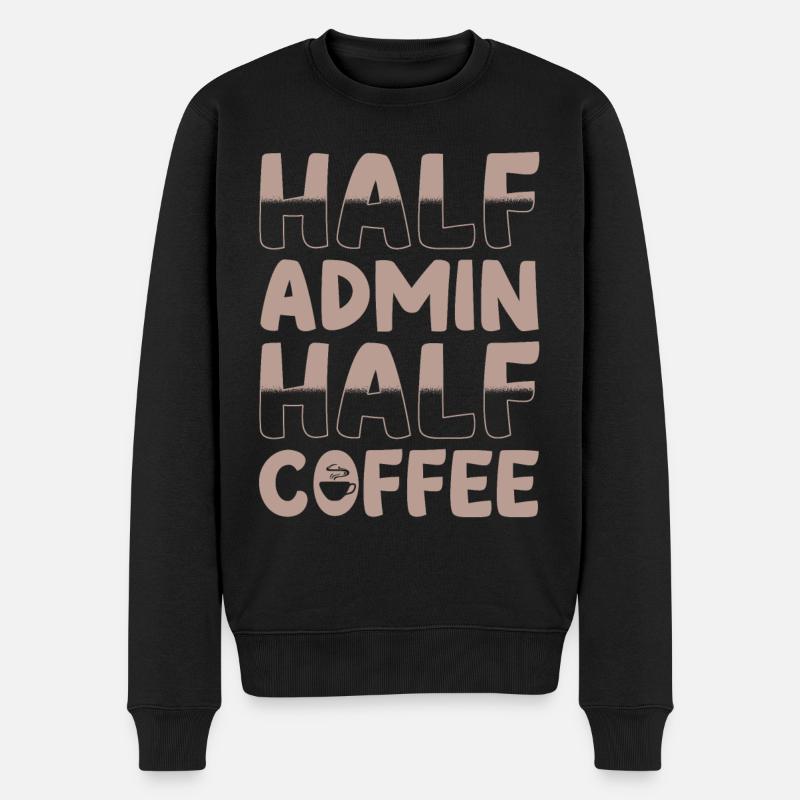 Moitié administrateur moitié café - Pull Premium bio Homme - noir