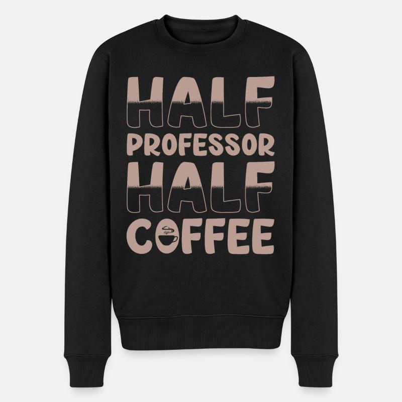 Moitié professeur Moitié café - Pull Premium bio Homme - noir