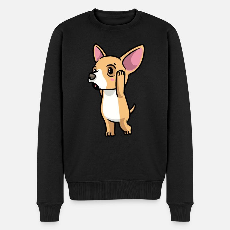 Émoticône Chiweenie Dog - Pull Premium bio Homme - noir