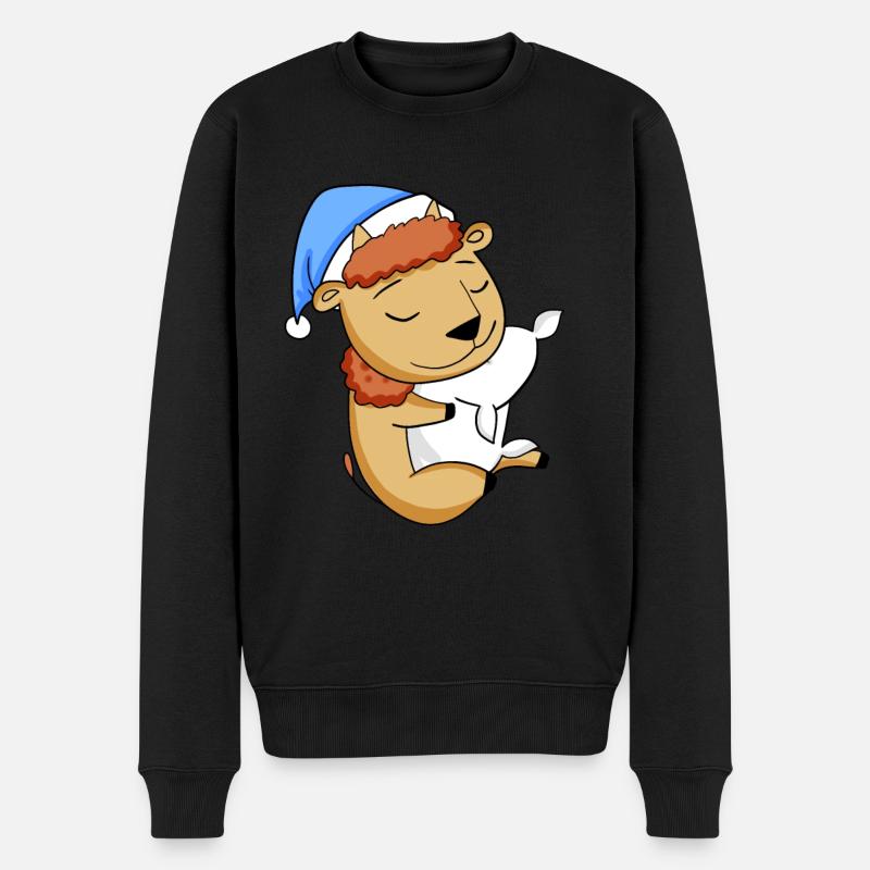 Bison - Männer Premium Bio Pullover - Schwarz