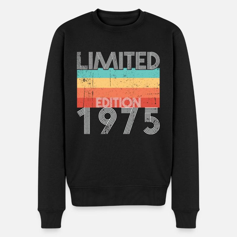 Limited Edition Retro 1975 - Männer Premium Bio Pullover - Schwarz