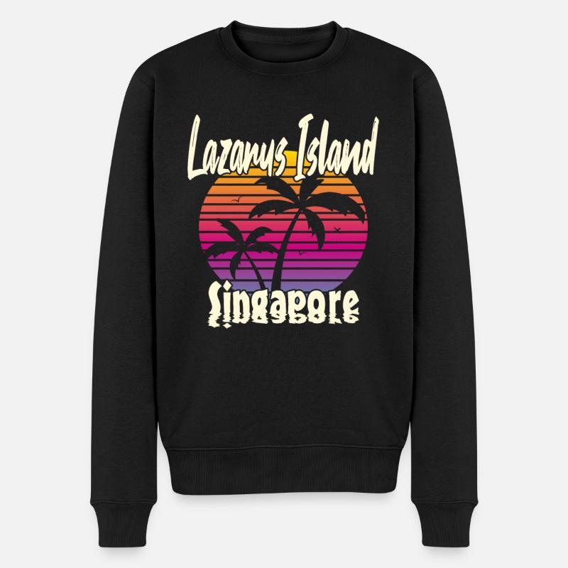 Lazarus Island Singapour - Pull Premium bio Homme - noir
