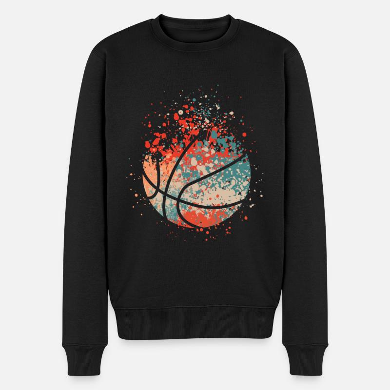 Éclaboussure de basket-ball - Pull Premium bio Homme - noir