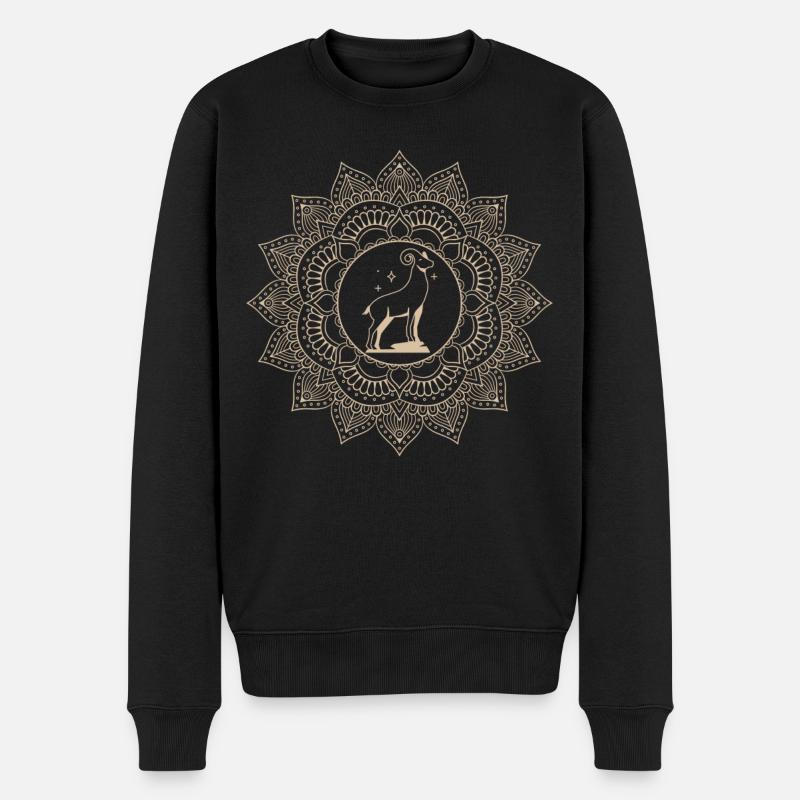 Signe du zodiaque Bélier Mandala - Pull Premium bio Homme - noir