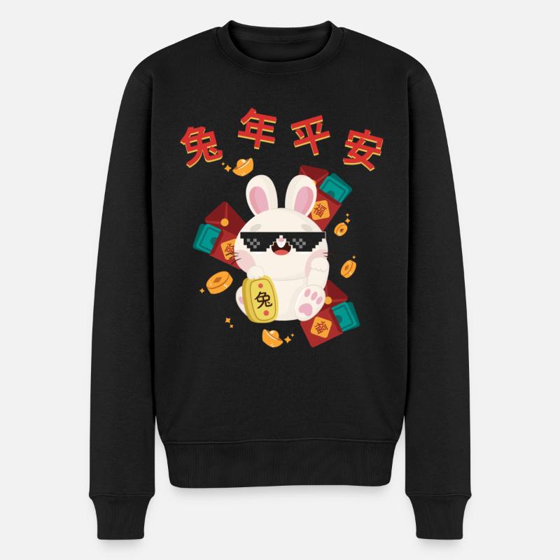 Signe chinois du zodiaque Rat - Pull Premium bio Homme - noir