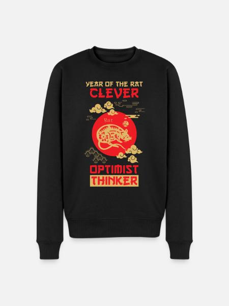 rotte kinesisk stjernetegn - Økologisk premium-sweatshirt til mænd - sort