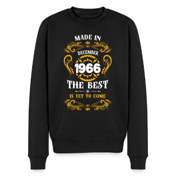 Made In December 1966 The Best - Männer Premium Bio Pullover - Schwarz - Vorne - Nico (187cm)