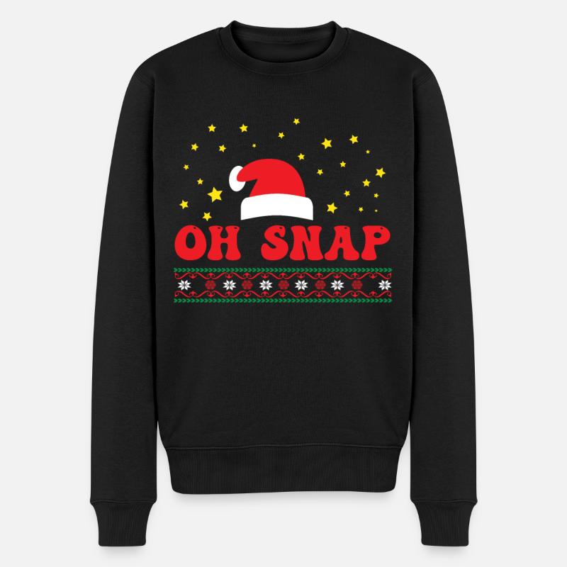 Pull de Noël moche - Oh Snap - Pull Premium bio Homme - noir