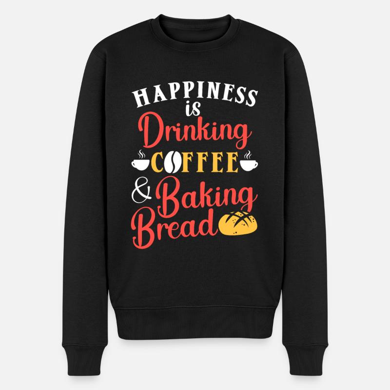 Backen Brot Kaffeetrinken Koffein Brotbäcker - Männer Premium Bio Pullover - Schwarz