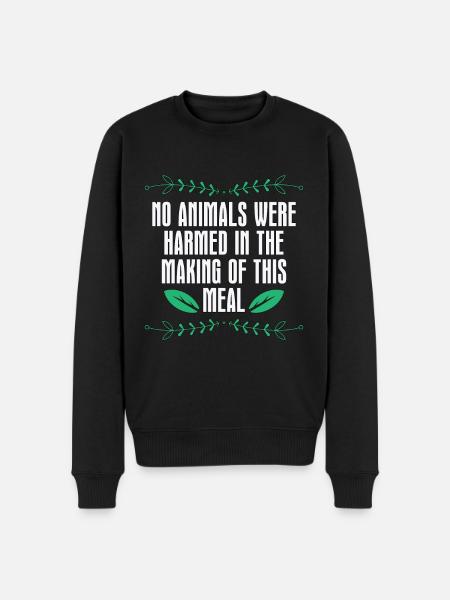 Vegansk kok Ingen dyr var plantebaserede veganske kokke - Økologisk premium-sweatshirt til mænd - sort