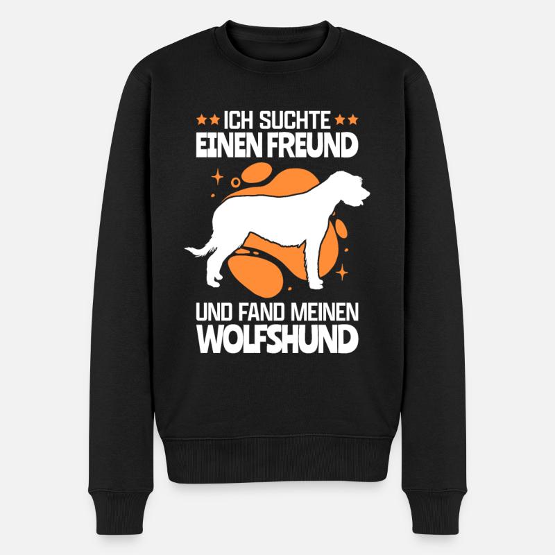 Fand meinen Irischer Wolfshund Irish Wolfhound - Männer Premium Bio Pullover - Schwarz