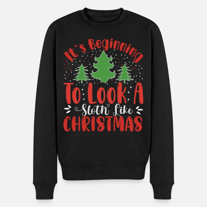 Ugly Christmas Sweater - sloth like Christmas - Männer Premium Bio Pullover - Schwarz