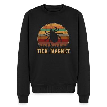 tick magnet, Camping Tick Magnet - Männer Premium Bio Pullover - Schwarz - Vorne - Nico (187cm)