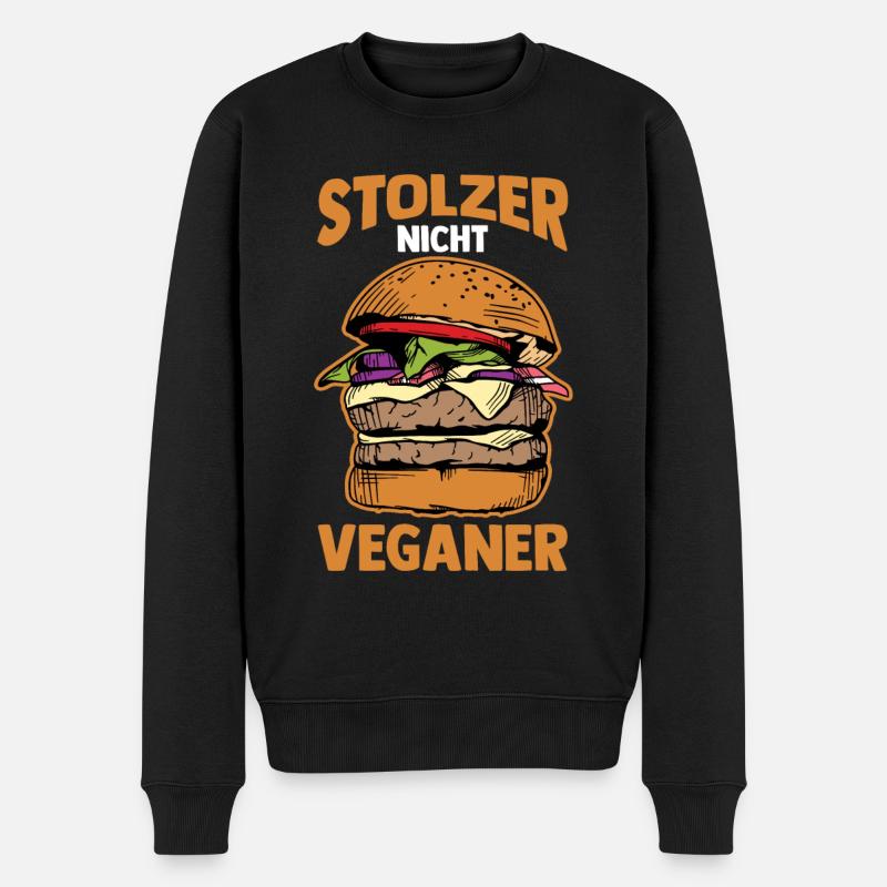 Anti Vegan - Männer Premium Bio Pullover - Schwarz