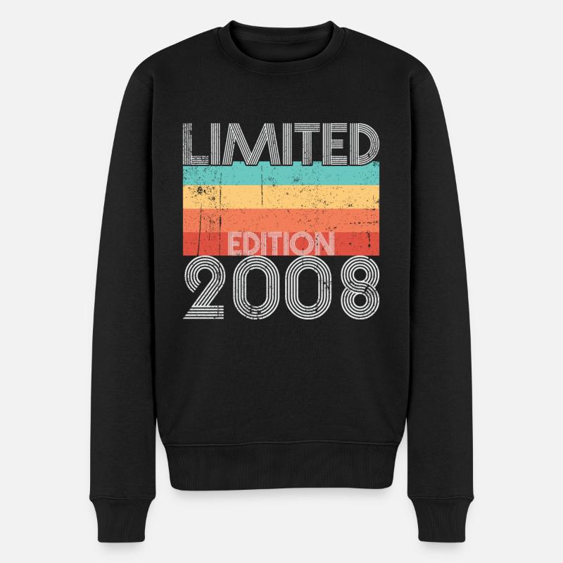 Limited Edition Retro 2008 - Männer Premium Bio Pullover - Schwarz