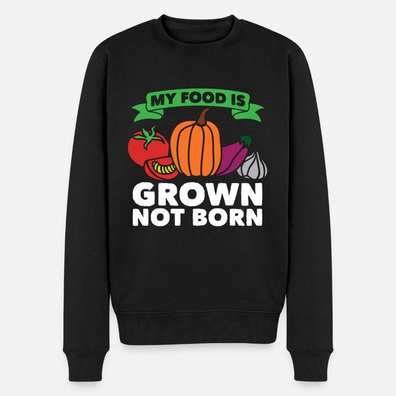 Veganism My Food Is Grown Plant Based Vegan Lover - Männer Premium Bio Pullover - Schwarz