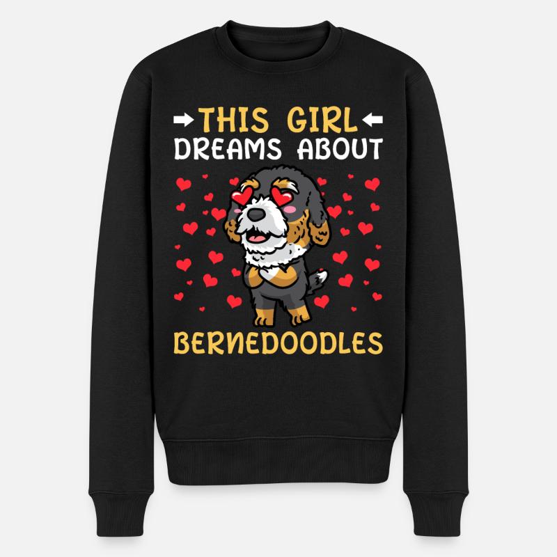 Bernedoodle Hund - Männer Premium Bio Pullover - Schwarz