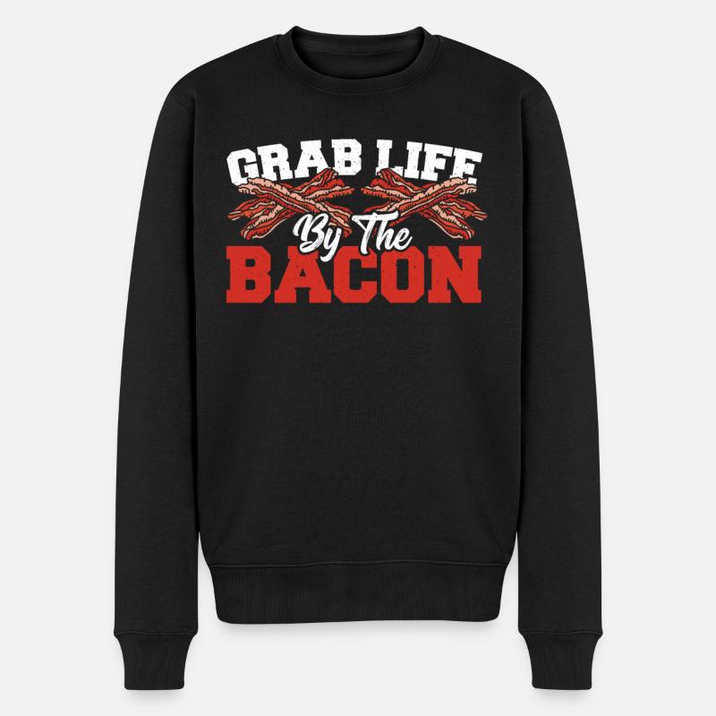 Speck Frühstück Schinken Schwein - Männer Premium Bio Pullover - Schwarz