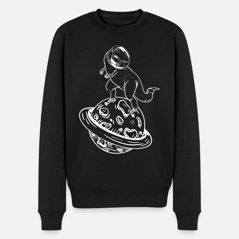 Astronaut Dino Astronaut Aerospace Dinosaur Astron - Männer Premium Bio Pullover - Schwarz