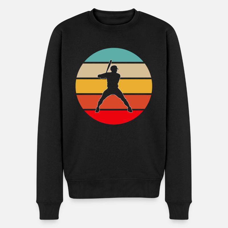Baseball Retro - Männer Premium Bio Pullover - Schwarz