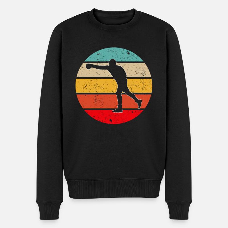 Boxen Retro - Männer Premium Bio Pullover - Schwarz
