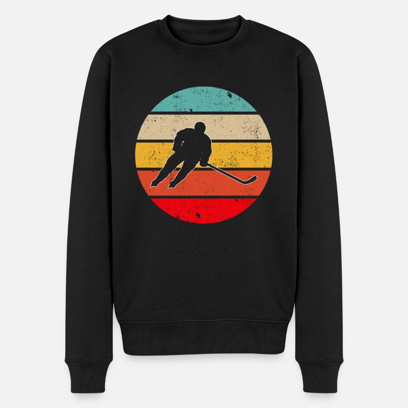 Hockey sur glace Rétro - Pull Premium bio Homme - noir