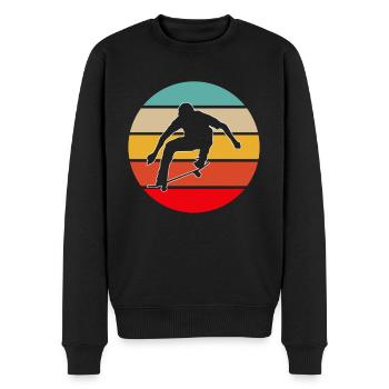 Skate Retro - Männer Premium Bio Pullover - Schwarz - Vorne - Nico (187cm)