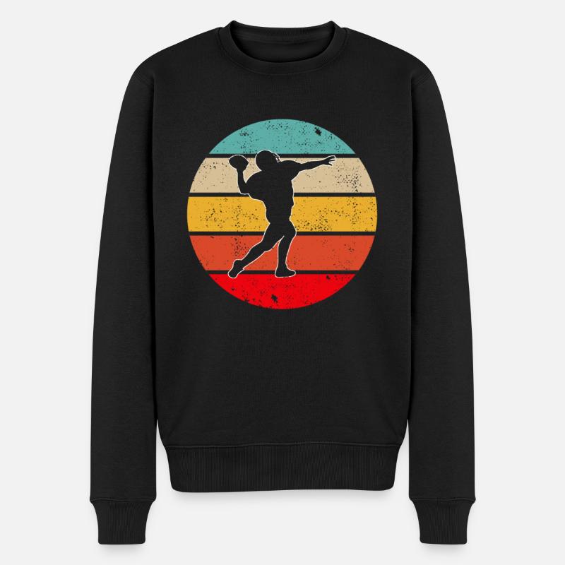 Football Retro - Männer Premium Bio Pullover - Schwarz