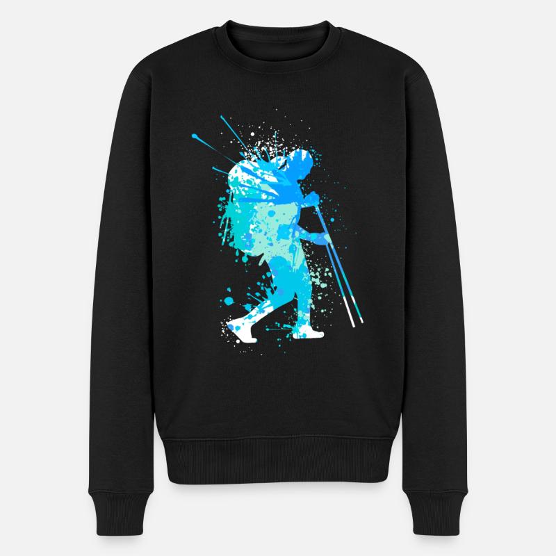 Splash Wanderer Winter wandern - Männer Premium Bio Pullover - Schwarz