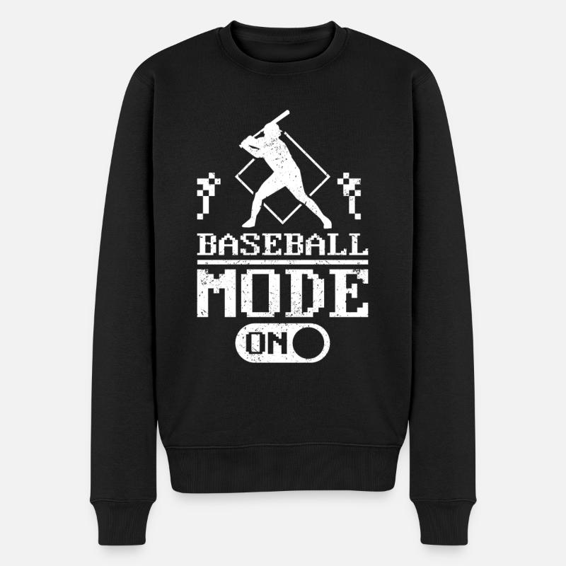 Baseball mode on - Männer Premium Bio Pullover - Schwarz