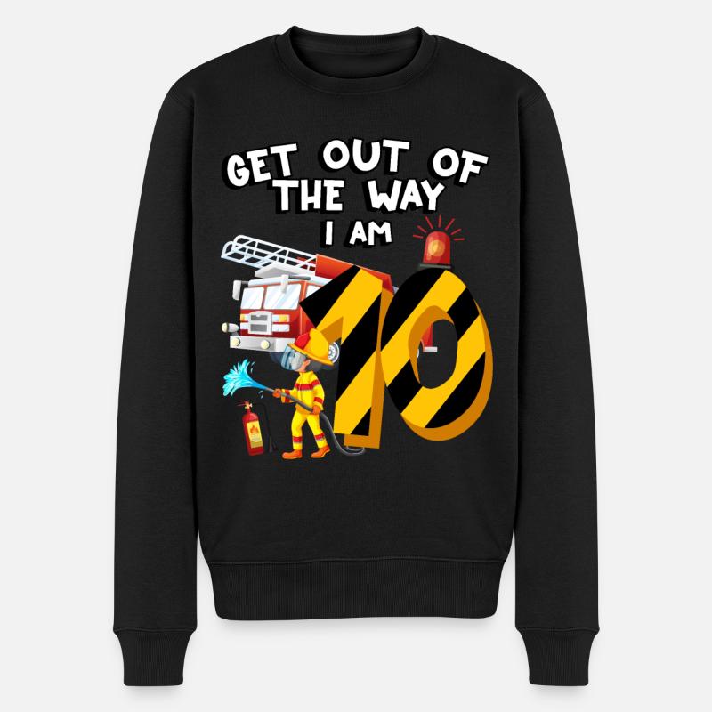 Feuerwehrauto Brandbekämpfung Ich Bin 10 Jahre - Männer Premium Bio Pullover - Schwarz
