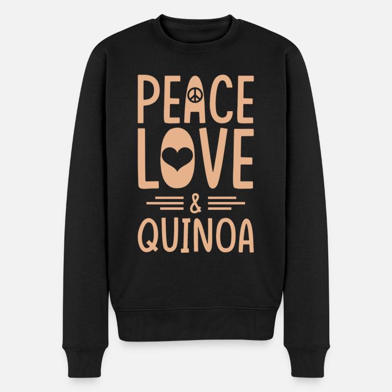 Quinoa Spruch - Männer Premium Bio Pullover - Schwarz