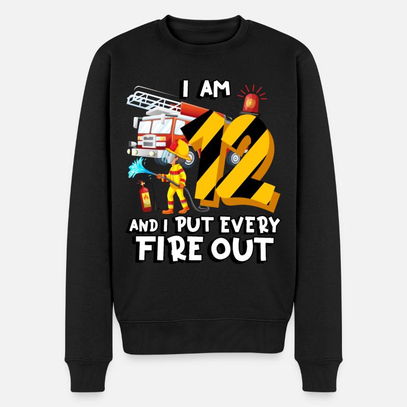 Pompier Pompiers J’ai 12 ans - Pull Premium bio Homme - noir