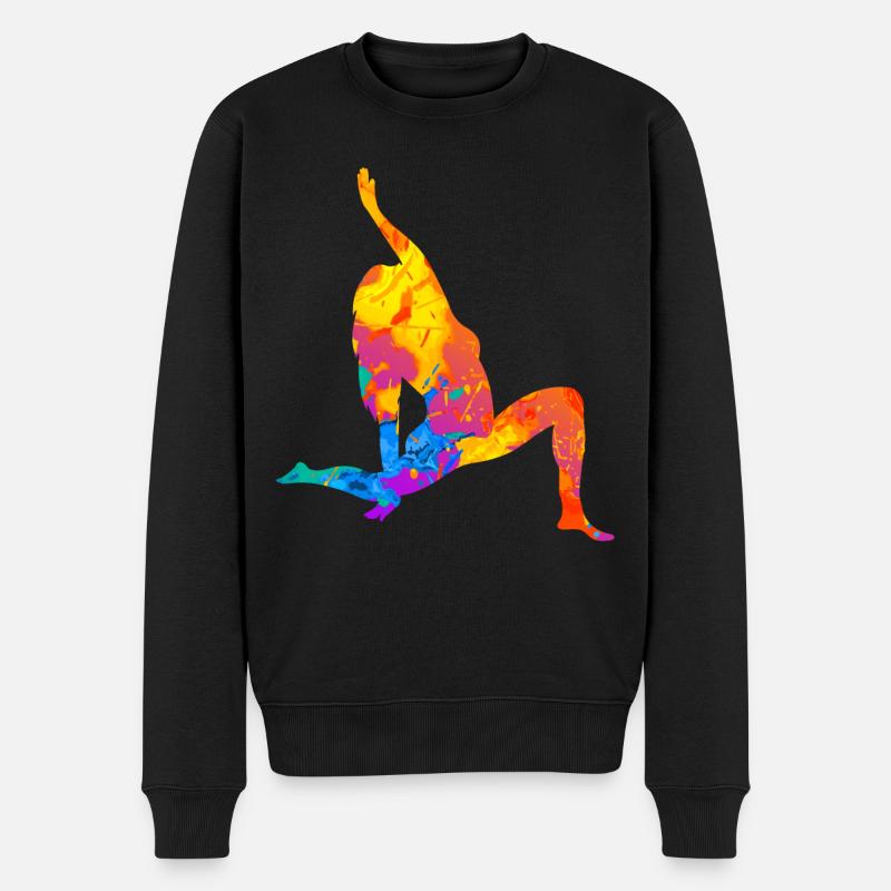 Yoga Joga Frauen Geschenk - Männer Premium Bio Pullover - Schwarz