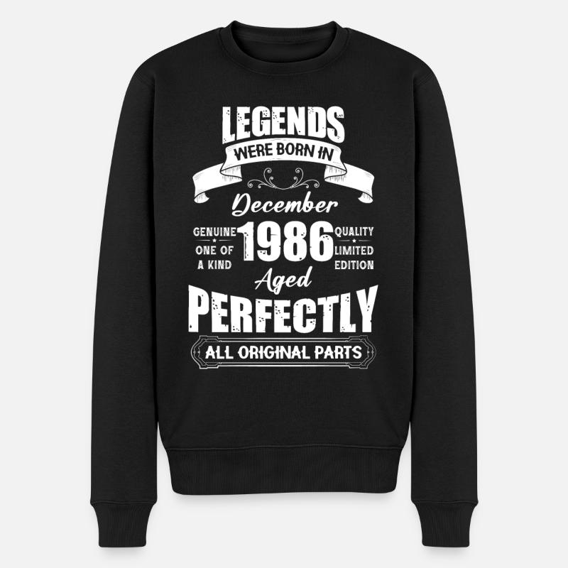 Legends Were Born In December 1986 Birthday - Männer Premium Bio Pullover - Schwarz