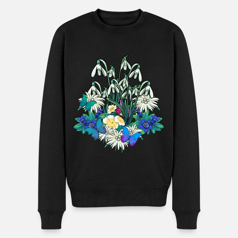 Jahreszeit Frühling Garten Natur Gärtnerei Flora - Männer Premium Bio Pullover - Schwarz