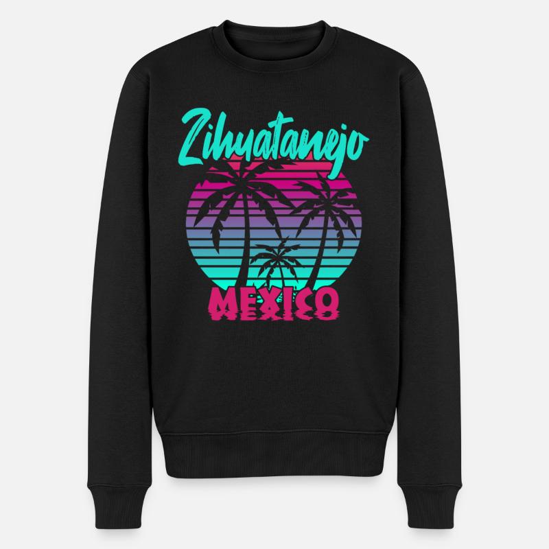 Zihuatanejo Mexico - Männer Premium Bio Pullover - Schwarz