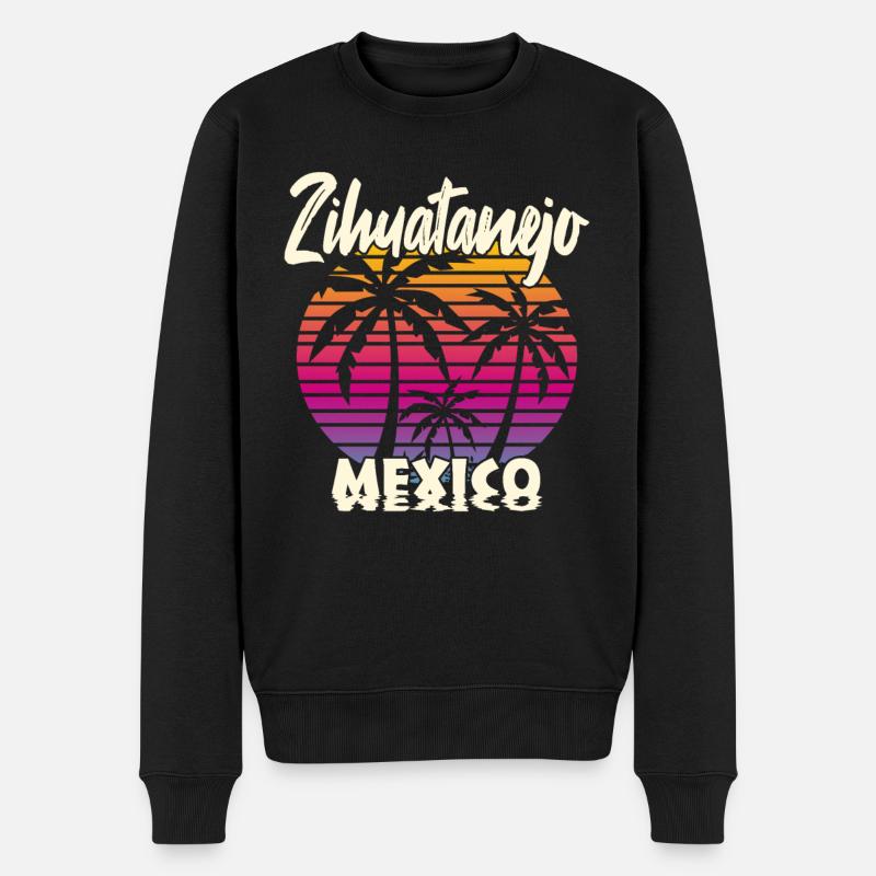 Zihuatanejo Mexique - Pull Premium bio Homme - noir