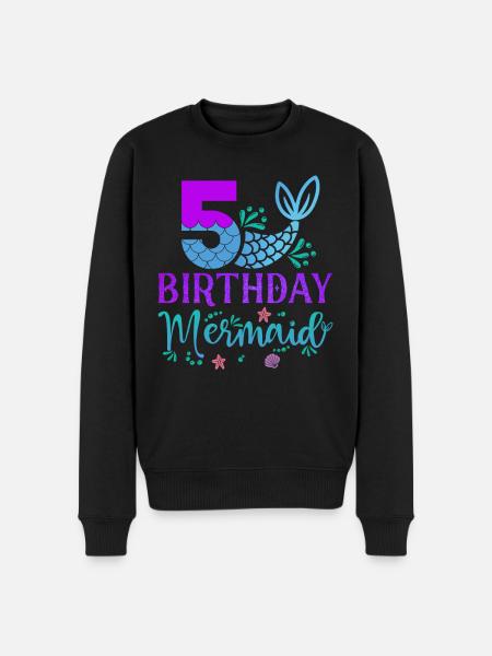 5th Birthday Mermaid - Men's Premium Organic Jumper - black