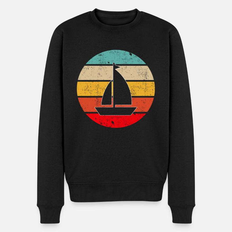 Segeln Retro - Männer Premium Bio Pullover - Schwarz