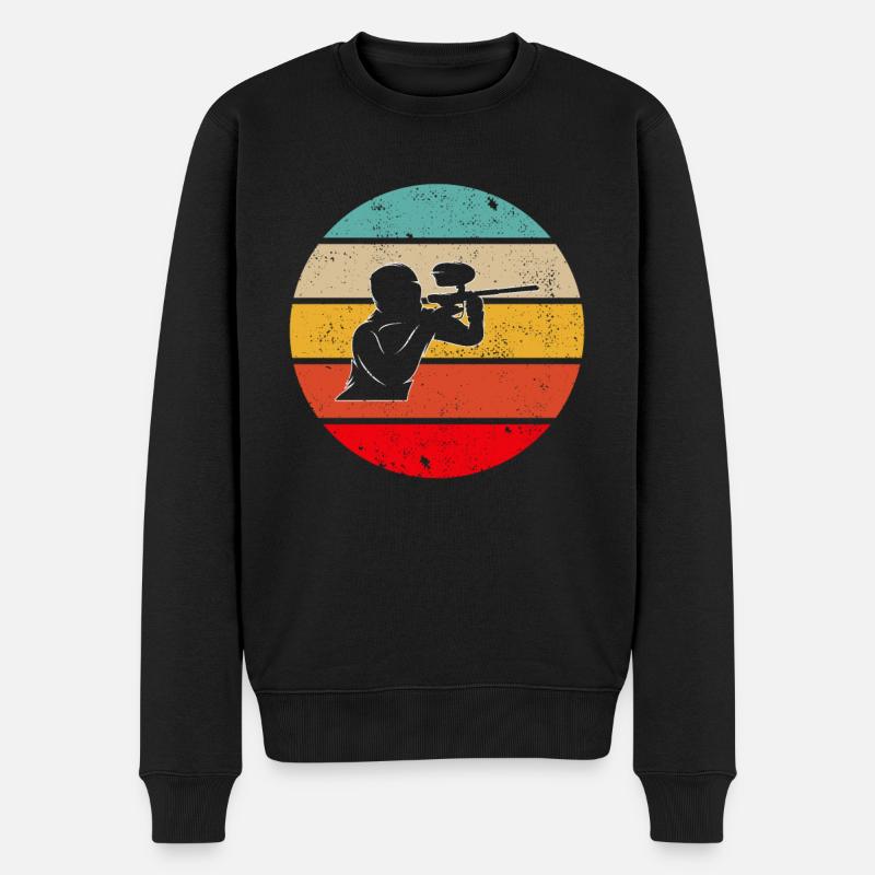Paintball Rétro - Pull Premium bio Homme - noir