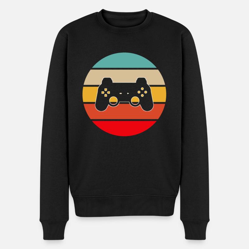 Gaming Retro - Männer Premium Bio Pullover - Schwarz