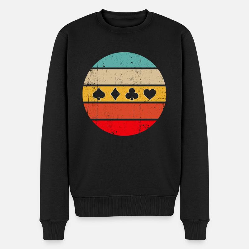 Poker Rétro - Pull Premium bio Homme - noir